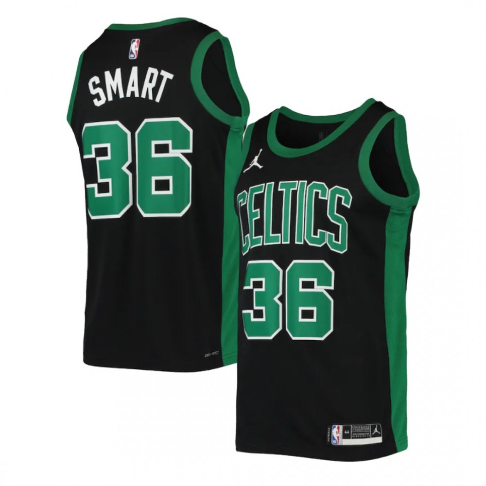 Men's Boston Celtics Marcus Smart #36 Jordan Black&Green 2020/21 Swingman Jersey - Statement Edition-Pro Kit Vault | Brand New 26/27 Sports Jerseys